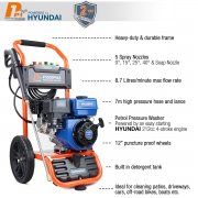 P1 P3500PWA Hyundai Petrol Engine Pressure Washer - 2990 Psi / 206 Bar